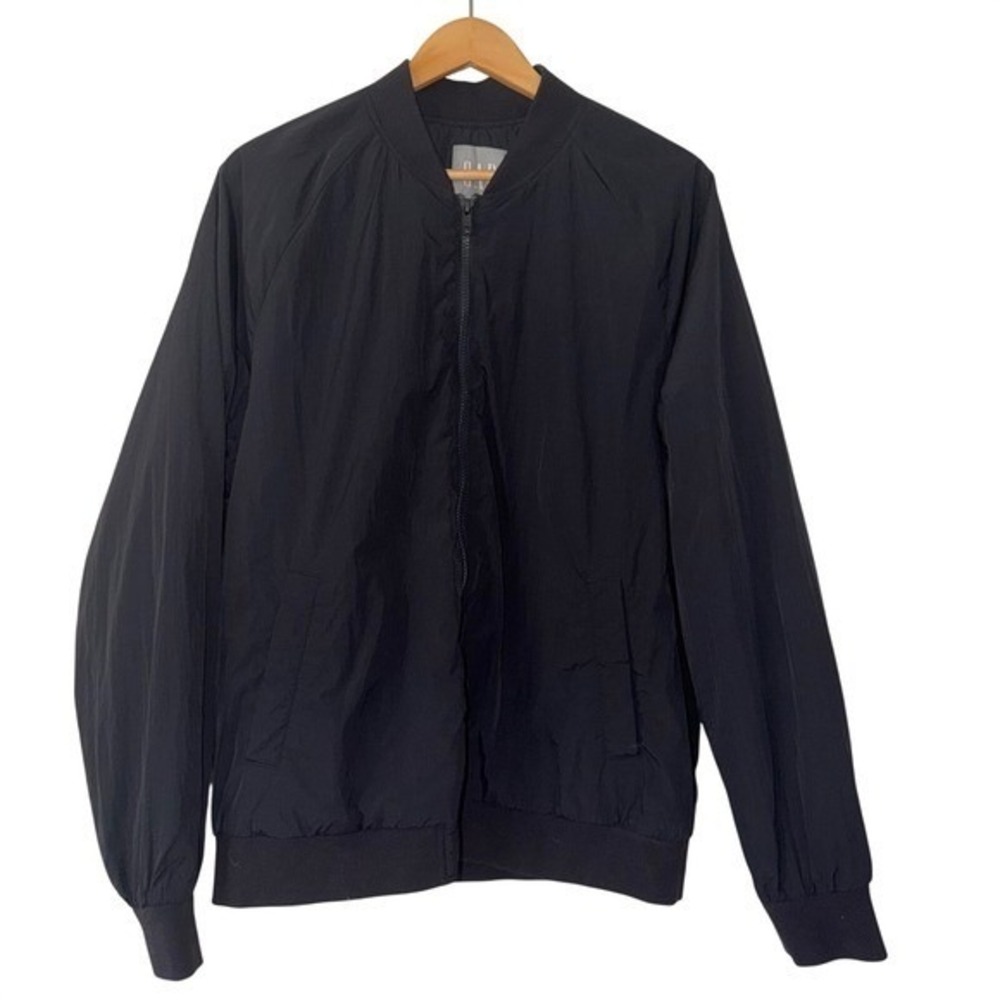 Gap Mens Bomber Jacket Black Water Repellent Full Zip Medium - Picture 3 of 11